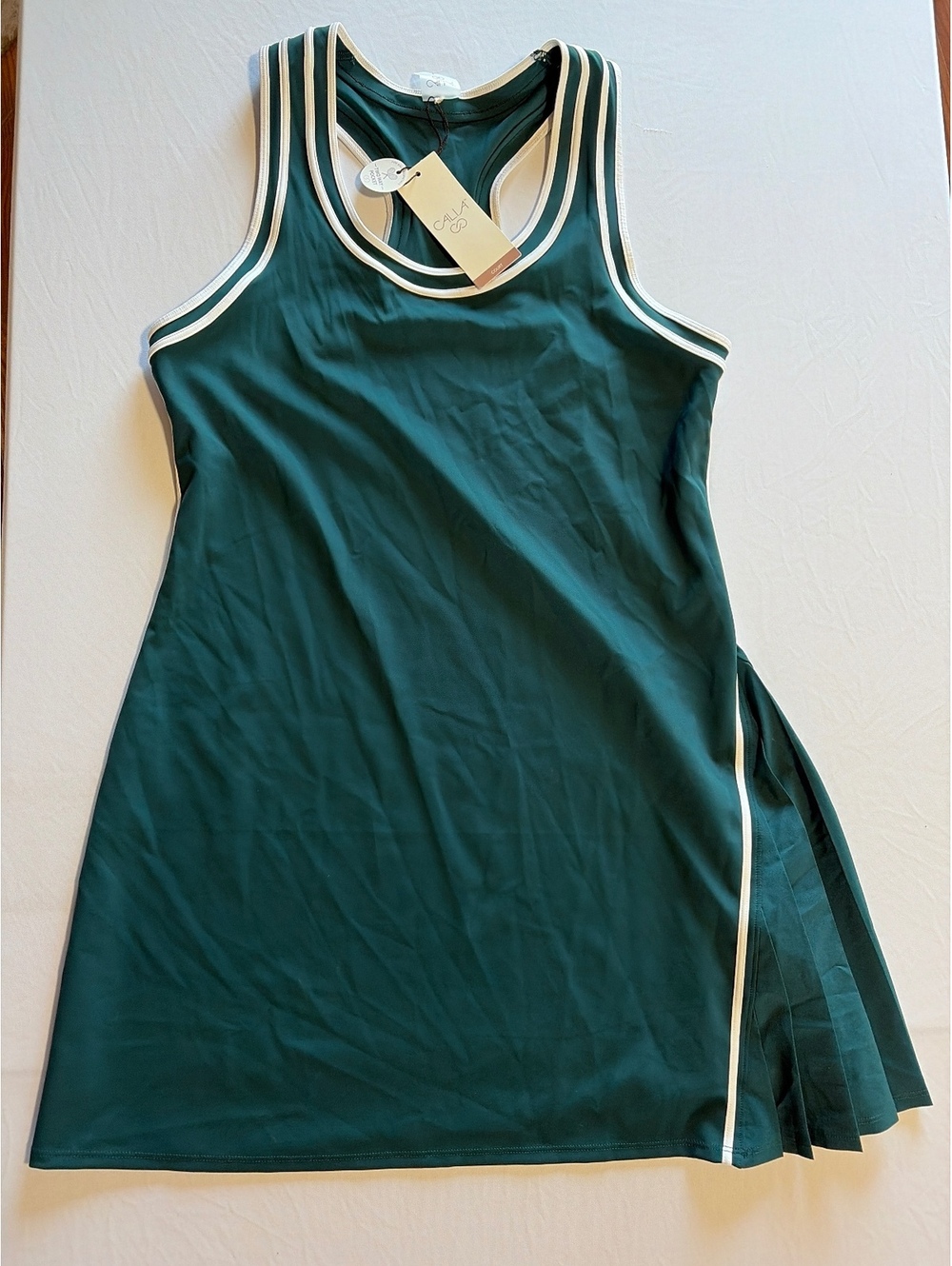 CALA Women's Sea Green Court Dress Tennis Dress Size 7 with Two-Way Pocket